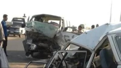 إصابة 17 مواطن في حادث تصادم بين سيارة ملاكي وأجرة صندوق بطريق القاهرة الفيوم