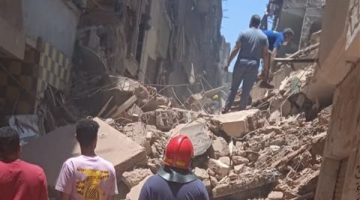 استخراج 9 ناجين من أسفل أنقاض انهيار عقارين بحدائق القبة (صور)